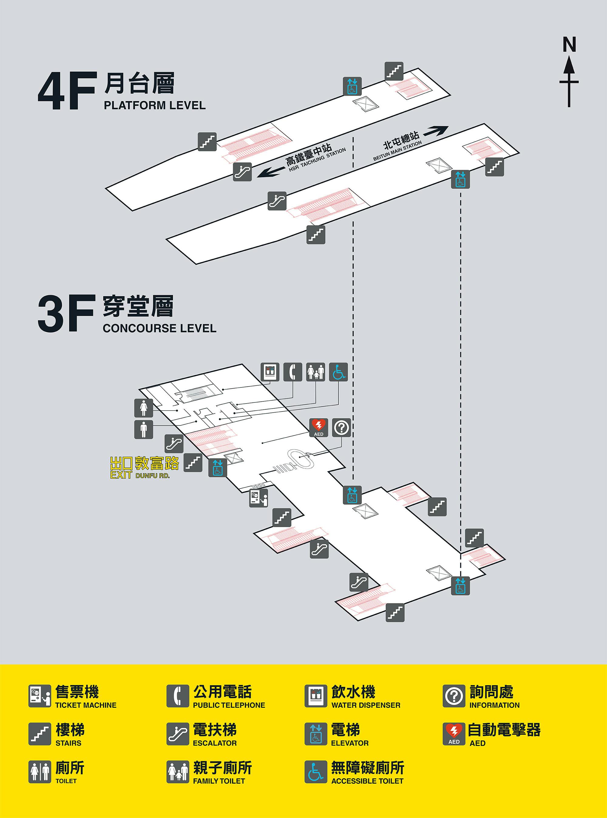 台中捷運舊社站車站平面圖出口圖